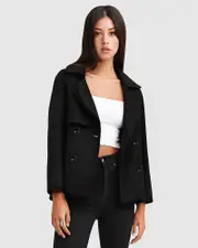 [Belle & Bloom] I'm Yours Wool Blend Peacoat - Black