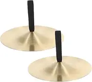 GOOHOCHY 1 Pair Musical Instrument Teaching Cymbals for Dancing Small Finger Cymbals Instruments Cymbals for Finger Percussion Musical Instrument Drum Cymbals Mini Cymbal Golden Copper