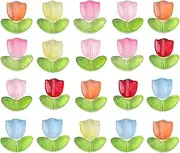Flower Beads | Tulips Beads | Translucent Beads, Colorful Tulips Beads, Decorative Tulips Beads, Handcrafted Bracelet Beads, Tulips Jewelry Beads, Flower Shaped Beads for Home Crafting