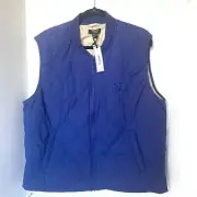Tilley Coppin Golf Vest Mens XXL Blue Full Zip Lightweight Quilted Pockets