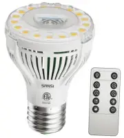 Dimmable Grow Light Bulb, Full Spectrum with Remote Control, Auto On Off