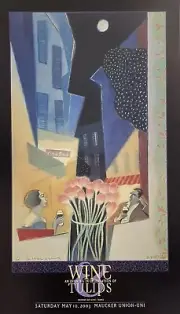 “WINE & TULIPS, 2003” Signed By Artist Gary Kelley