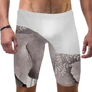 [VBFOFBV] Men's Printed Jammer Swimsuit Swim Shorts, Elephants Animal Modern