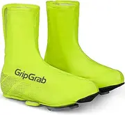 [GripGrab] Ride Waterproof Windproof Road Bike MTB Overshoes - Cycling Velcro Rain Shoe Covers Black and Yellow HiViz
