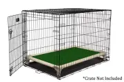 Kuranda Indoor/Outdoor Dog Crate Bed - Almond Frame - 40 oz Vinyl - Hunter Green