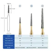 Dental Burs Tungsten Carbide Trimming Finishing FG Titanium Plated 19/21/23mm