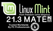 Bootable Linux Mint 21.3 64-Bit Mate Live DVD (AMD64)