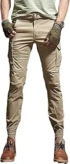 [HanzhuoLG] Pants Men Military Tactical Camouflage Cargo Pants Training Work Camo Combat Army Male Clothing Small Straight Foot Trousers for Men's Khaki XXL