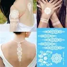 Henna Tattoo Sticker Mehndi White Lace Wedding Beach Decal Arm Body Art