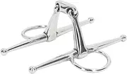 NDNCZDHC Snaffle Bit for Horse, Stainless Steel Horse Tack Anti Biting Cheek Equestrian Horse Bits for 135mm Horse Mouth