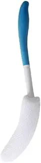 Generic Back Scrubber Bath Brush with Sponge and Mesh, Anti-Slip Curved Long Handle, Gentle Cleansing and Effective Exfoliation, Blue, 40cm