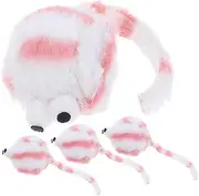 Toyvian Cat Toys Interactive Mice 4 Pack Simulation Plush Mouse Toys Realistic Design for Kitten