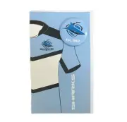 98873 CRONULLA SHARKS NRL TEAM BADGED BIRTHDAY CARD GIFT BLANK WITH ENVELOPE