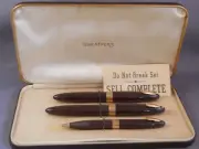 Sheaffer Vintage Brown Touchdown fill 3-piece set--NEW OLD STOCK --Extra fine