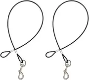 2 Pcs Metal Chew Proof Dog Leash Dog Cable Leads Pet Leash Extension Dog Lead Extenders Cables Super Strong Dog Leashes Heavy Duty Puppy Leashes for Training Walking Black
