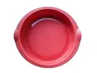 NEW Tupperware silicone pie cake container baking form freezing handles red 10x2