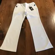 Pgm Women Golf Pants Flared Sports Trousers Summer Lady Slim White Size 8-10