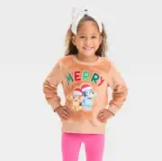 Toddler Bluey Christmas "Merry" Cozy Woobie Pullover - Brown 2T