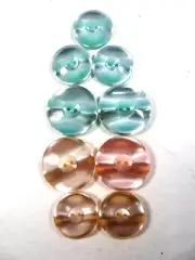 9 Assorted Pearlized Acrylic BUTTONS 2-Hole Sewing Crafts