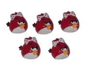 Angry Red Cardinal Bird Flatback Cabochons- Set Of 5