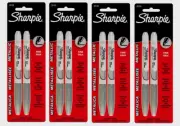 4~ Sharpie METALLIC SILVER Fine Tip PERMANENT MARKER Bright Versatile 2 pk 39108