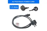 1.5m Piggyback Power Cord 240V Power Lead Cable AU 3-Pin Black