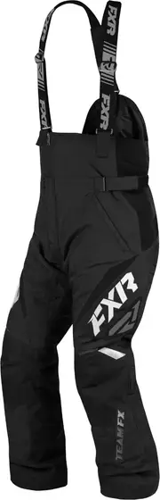 FXR Team FX 2023 Snowmobile Bib Pants, black-white, Size S for Men Black White
