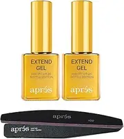 Apres Extend Gel 2-Pack with Curved Nail File and Nail Buffer - Gel-X Nail Care Set