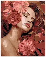 TARATH Paint by Numbers Adults, DIY Hand-Painted Oil Painting Kits, Paint by Numbers for Home Decoration, No Frame, 40 x 50 cm (Flowers Girls)