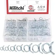 135-Pcs Double Wire Fuel Line Hose Tube Spring Clips Clamp Assortment Kit