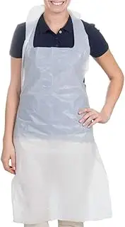 10 PCS White Disposable Aprons Plastic Aprons Polythene Aprons Waterproof Aprons for Cooking Cleaning