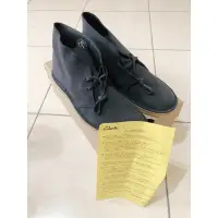 在飛比找蝦皮購物優惠-Clarks 深藍色麂皮沙漠靴，US10.5M，日本購入