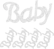 Homoyoyo 5pcs Rhinestone Letter Patches Self Adhesive Iron Appliques for Jackets Jeans Hats DIY Crafts Dazzling Decoration Stickers with Heat Adhesive Mesh Design