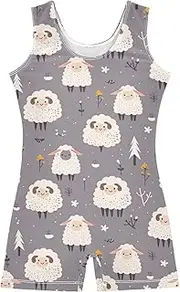 [FRODOTGV] Dreamy Cute Sheep Gymnastics Leotard for Girl Toddler Biketard Tumbling Outfits for Training, Yoga, Tumbling