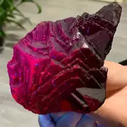 1.59LB Natural black rose fluorescent cube fluorite specimen glow under UV light