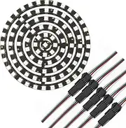 Lonely Binary 6-Pack WS2812B RGB LED Ring Set – 93 Individually Addressable 5050 RGB LEDs, Modular Circular Dream Color Rings (110mm–10mm) DC5V for Arduino, ESP32, Raspberry Pi, LED Art & DIY Projects