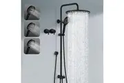 ACA Rain Shower head set 10 inch Shower head Handheld head Wall Shower Mixer tap Separate water inlet Black