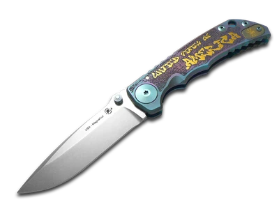 Spartan Blades Harsey Folder SF5GRAF Graffitti Titanium MagnaCut Pocket Knife