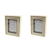 2x 3pc Unigift Trinity 10X15cm Photo Frame Wood And Black Home Decor Display Set