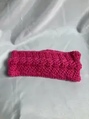 Handmade Pink Knitted Acrylic Headwrap