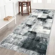 Grey Hallway Runner Rug 2x6 Throw Rug Black Grey Area Rug Modern Washable Run...