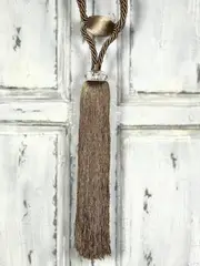 Pair 2 pieces Curtain Tie Backs - 50cm Tassel - Mocha