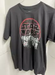 Star Wars Shirt Mens Large Black Short Sleeve Darth Vader Storm Troopers