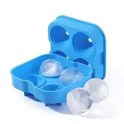 Silicone Spherical 4 Round Ball Whiskey Ice Cube Tray Maker Mold