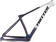 MTB Frame Carbon 27.5er/29er Hardtail Mountain Bike Frame 15''/17''/19'' Disc Brake Discoloration Frame Ultralight Quick Release Axle 135mm，for 27.5/29 Inch Wheels (Color : White, Size : 27.5x15'')