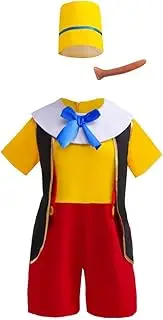 Dressy Daisy Toddler Kids Boys Wooden Puppet Halloween Costume Birthday Party Dress Up Outfit Set with Nose and Hat