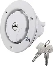 Water Filler Cap, Water Locking Round Cap Inlet Filler - RV Water Inlet with 2 Keys, Caravan Water Inlets, Leakproof Water Filler Cap Helves