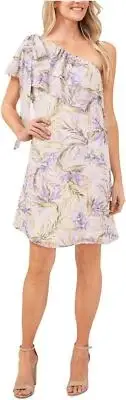 cece Women's One Shoulder Baja Palm Dress 7022916 XL