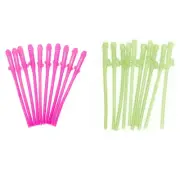 20 Pink Glow In The Dark Willy Drinking Hens Night Games Party Penis Dick Straws