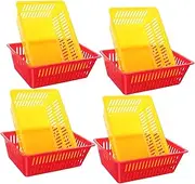 TOKIDNY 16pcs Multi Purpose Plastic Storage Baskets for Gaming Coins Sturdy Reusable Containers Vibrant Colors for Coin Organization